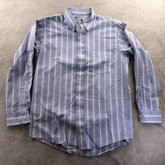 2 Arrow Dover Men Dress Shirt Size 15.5 Neck Lot Of Two Striped Button Down Blue - Picture 8 of 10